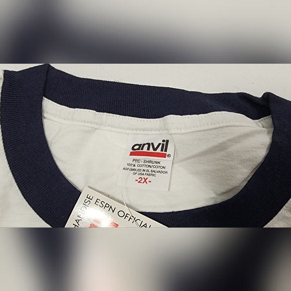 VTG NWT ESPN Established 1979 2003 Official Merchandise T-Shirt Size XXL White - Picture 12 of 14